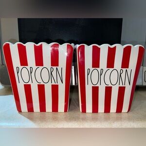 RAE DUNN glass movie popcorn containers